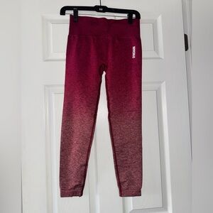 Gymshark Burgundy Ombre Seamless Leggings